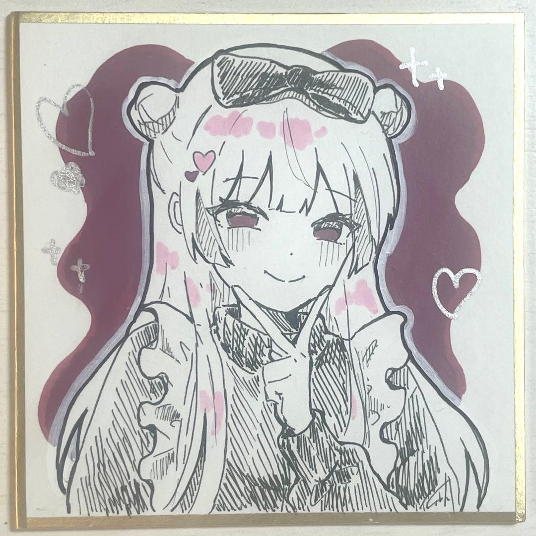 手描きイラスト オリジナル 色紙 - メルカリ