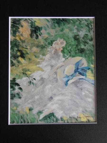 ルイ・イカール、麦わら帽子の思い出、希少限定画集より、新品高級額装付