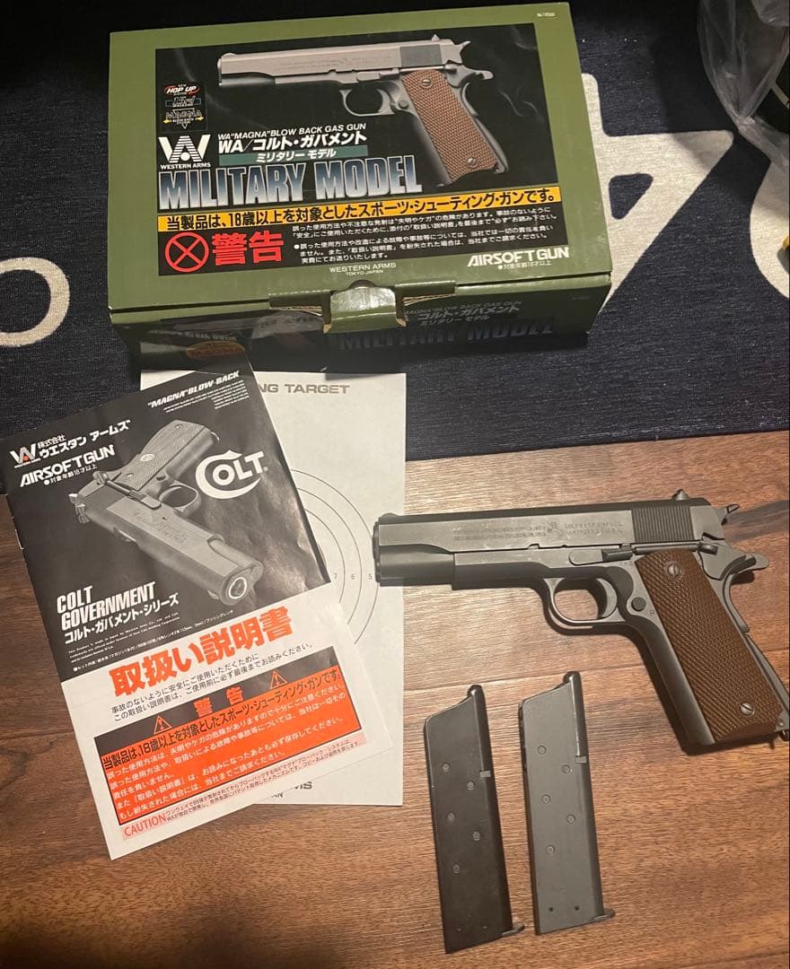 WA ウエスタンアームズ ガスブローバック.コルトガバメントミリタリーモデル 隠れたムービーガン、王道シリーズ「WA【コルト】M1911A1 ミリタリー