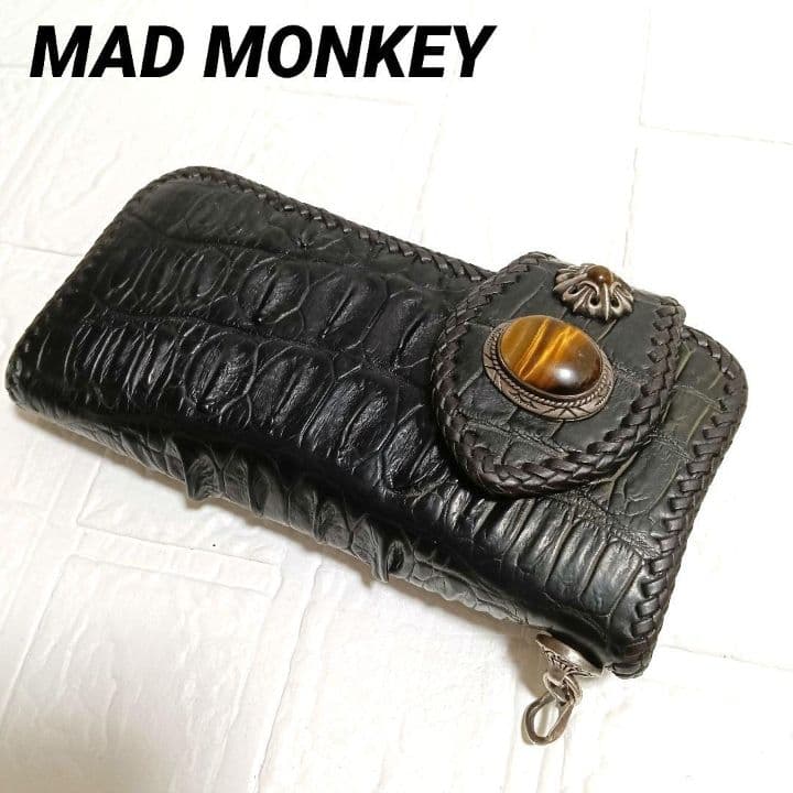 1979 MAD MONKEY 長財布 クロコダイル タイガーアイ コンチョ