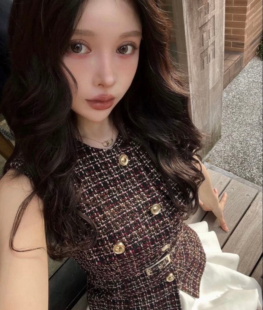 新品未使用 タグ付き ZARA ベルト付きテクスチャーベスト ツイード