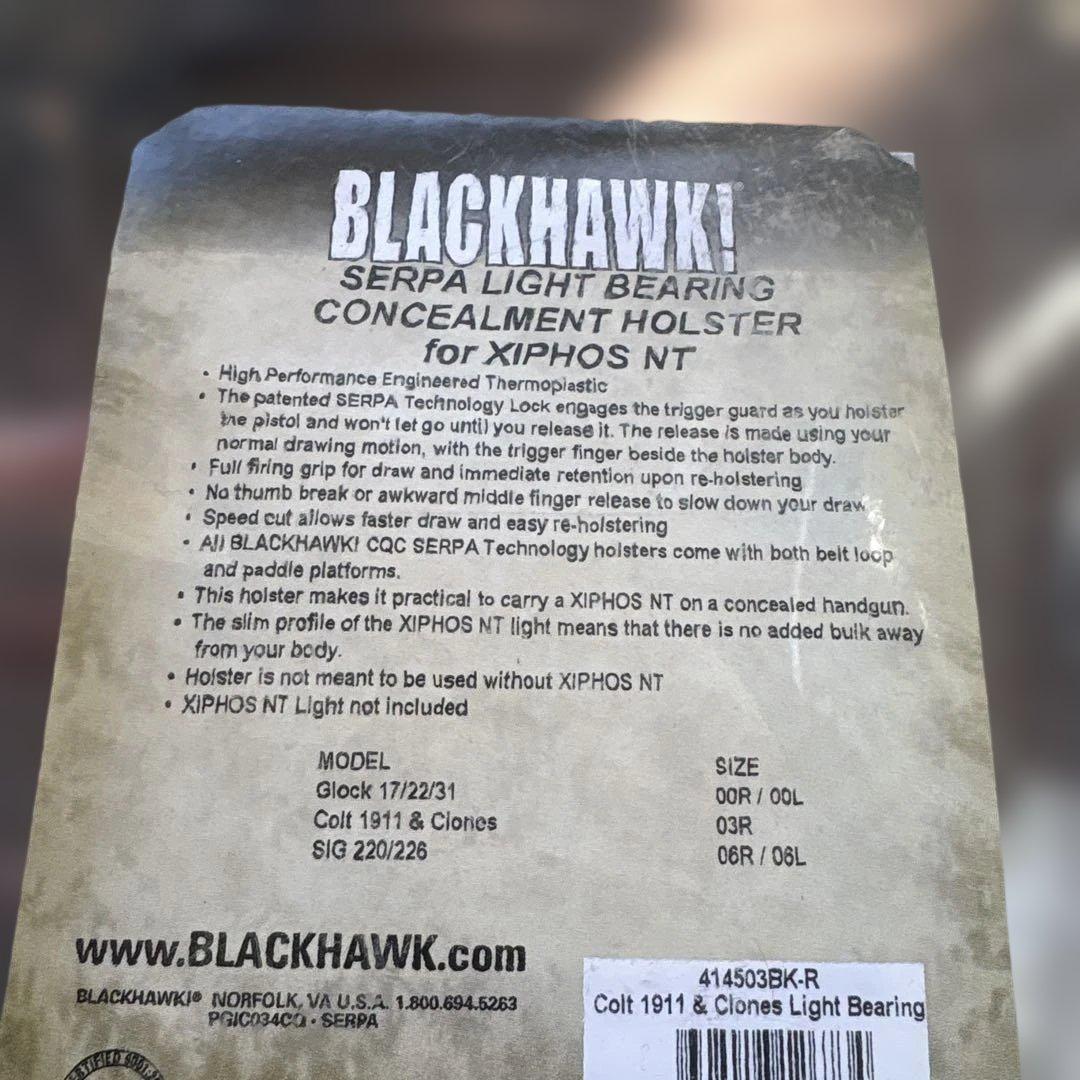 BLACKHAWK SERPAライトベアリングホルスター ガバメント M1911 - メルカリ