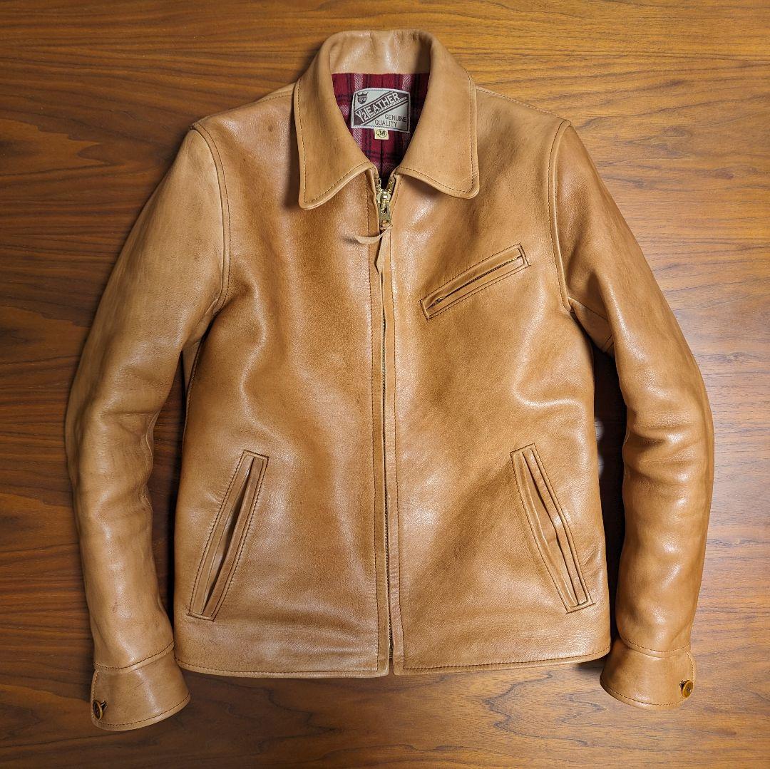 革ジャン ワイツーレザー Y’2LEATHER KR-42 シングル 柿渋38 KAKISHIBU HORSE Single Riders 