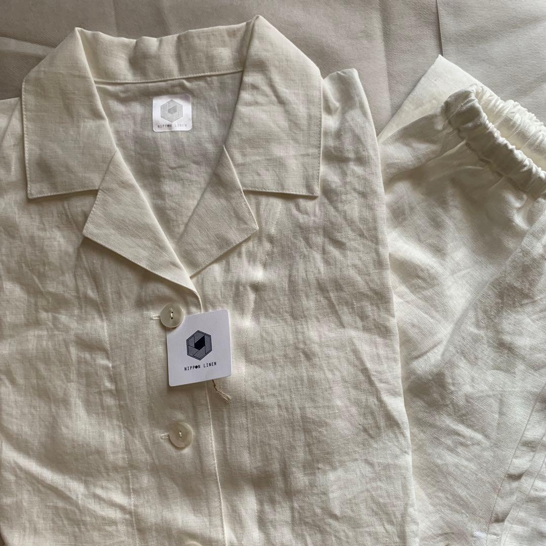 リネン　パジャマ　帝国リネン　未使用品　オフホワイト