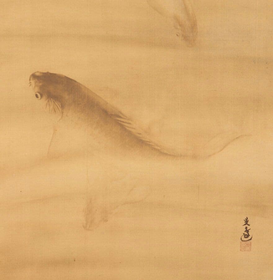 真作】 名品 ( 鯉の光達 ) 森田光達 ( 鯉の図 )