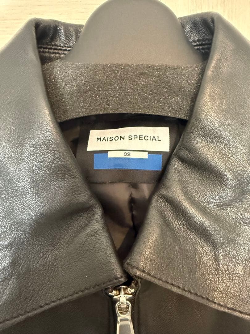 ラムレザープライムオーバー襟付きシングルライダースジャケット 山田