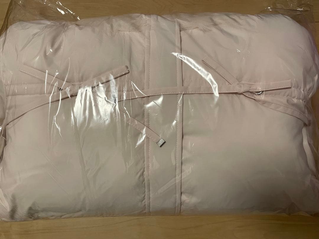 ミシェルマカロン ファーフードリボンダウンコート ピンク