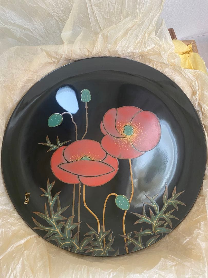 桜井一良　輪島塗　皿　蒔絵