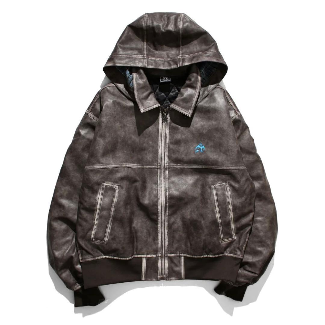 『完売品』 ANTIMID ブラウン レザージャケット Msize