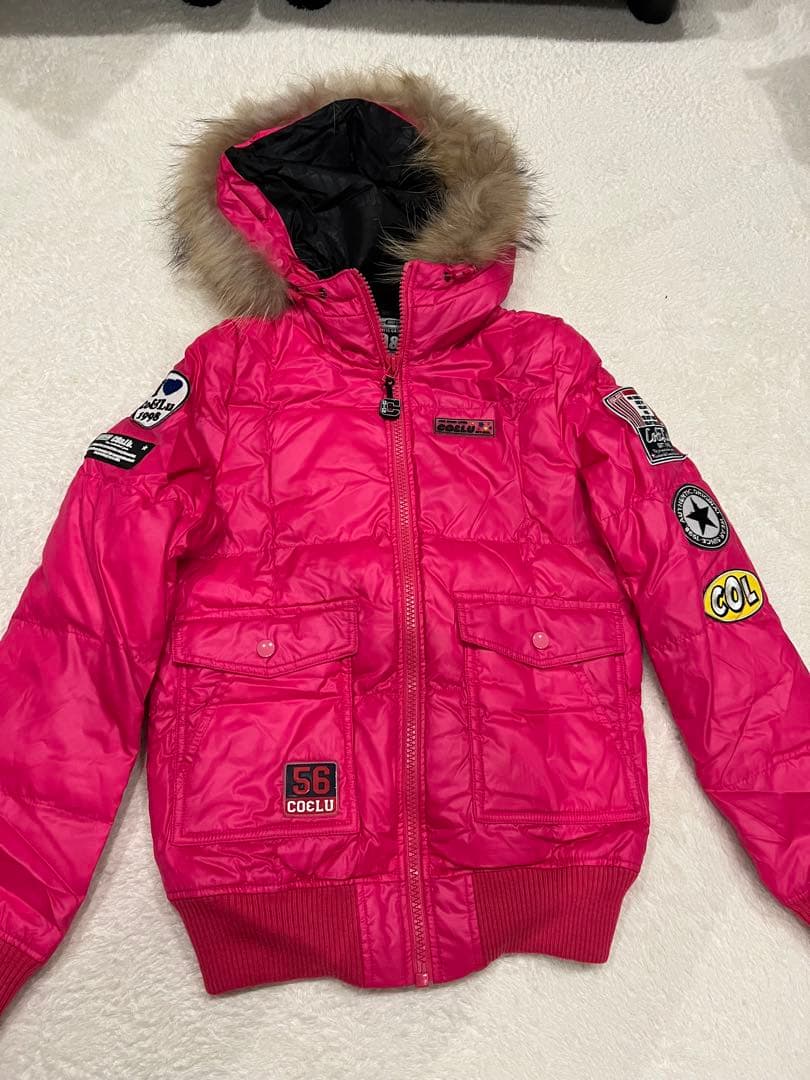 CO&LU ココルルフード付きピンクダウンジャケット 56 平成ギャル y2k