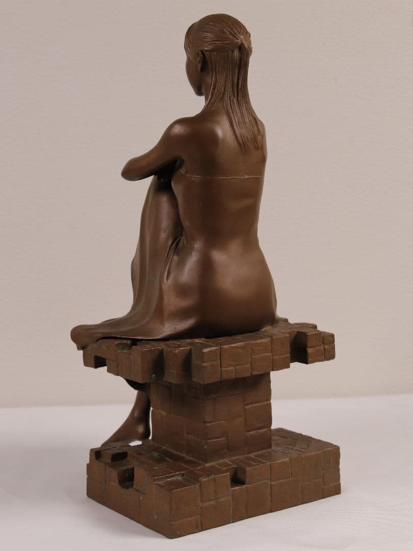 高岡銅器 稲田喜秀 プロムナード 限定31/750 鋳銅製 置物 女性 M878