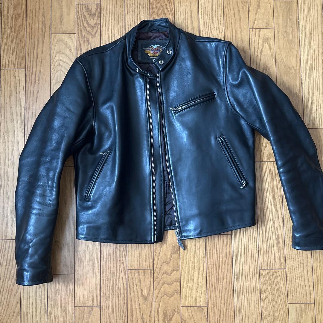 Harley-Davidson ブラック レザージャケット XL H-D(R)レイヤリングシステムのキャプテンレザージャケット -ハーレー