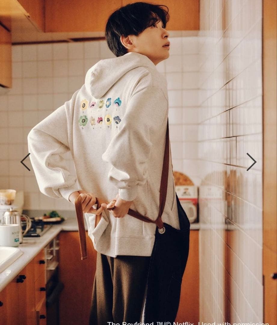 ボーイフレンド シーズン2 × ニコアンド【コラボ フーディー 】グレーL