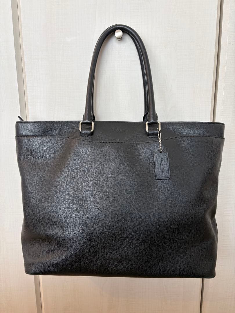 COACH コーチ ブラック レザートートバッグ F68944 新品ストラップ付