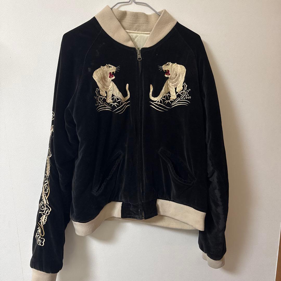 【極美品/希少】K.MAYER クリフメイヤー別珍スカジャン 白虎 龍 豪華刺繍