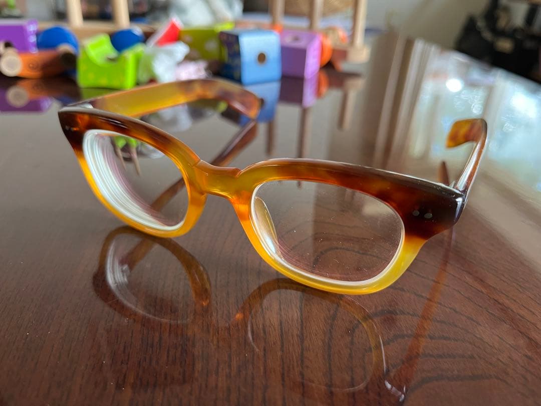 本鼈甲メガネ　虎斑竹専用メガネケース付き