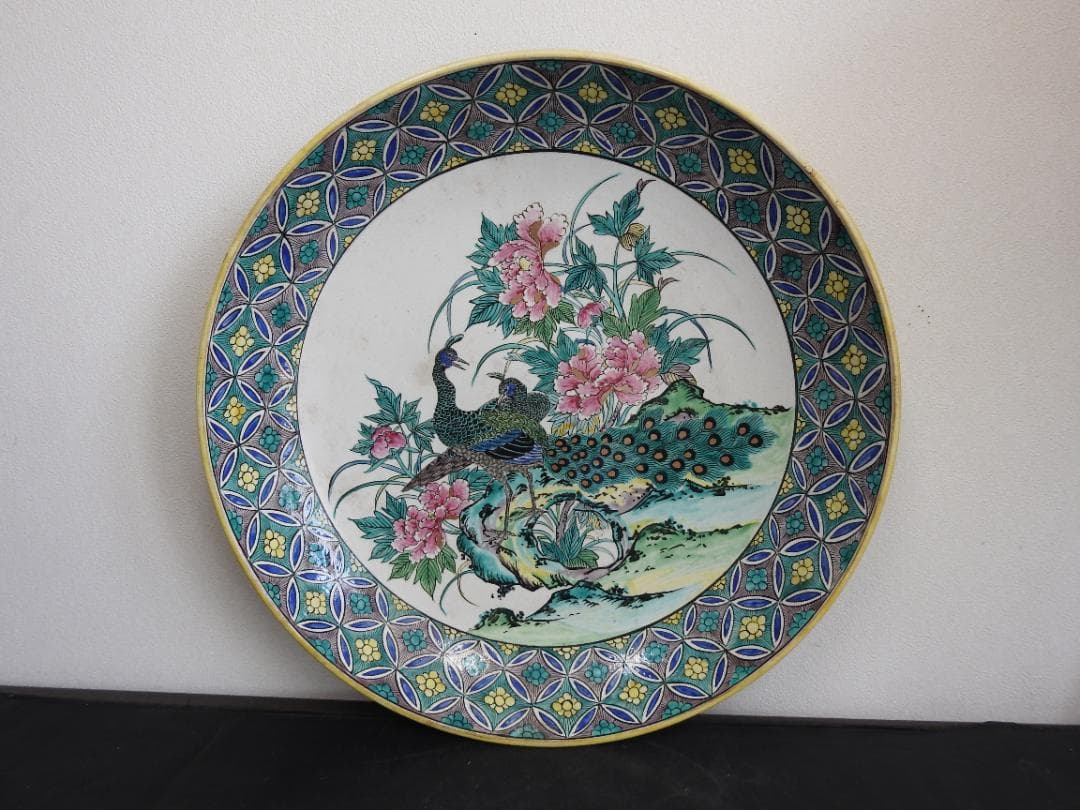 九谷色絵孔雀牡丹大皿　MA735 九谷焼 豆皿 古九谷色絵牡丹文 – 漆陶舗あらき 輪島塗 九谷焼 山中塗