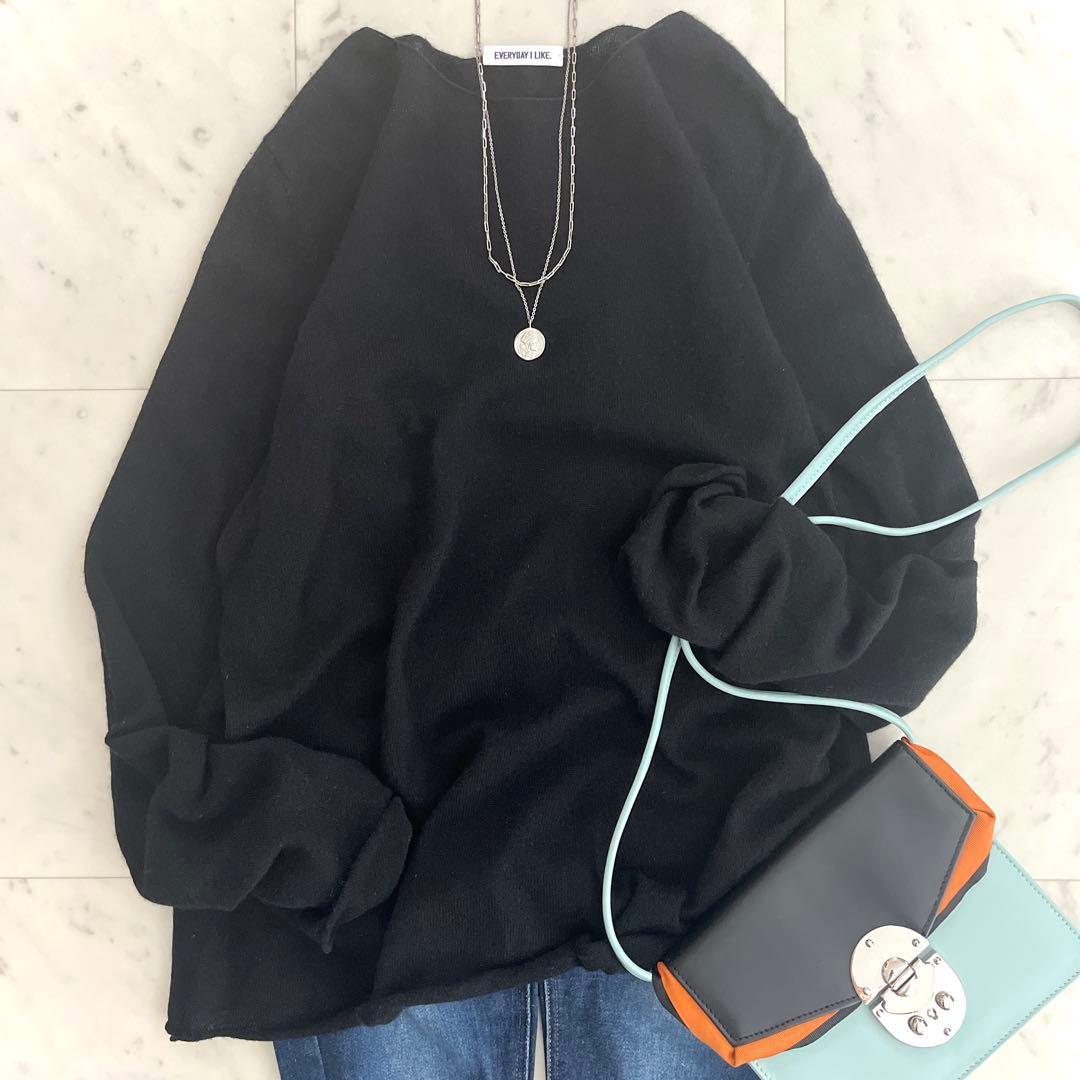 エブリディアイライク カシミヤ100% ニット セーター ゆったり ブラック