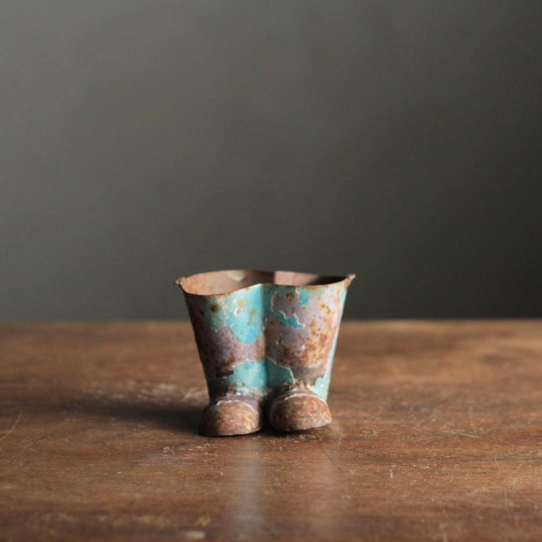 錆びた 長靴 オブジェ 古道具 アンティーク 鉄かブリキ ジャルダンオブジェダックA ガーデン雑貨 オブジェ ブリキ グレー 高さ330