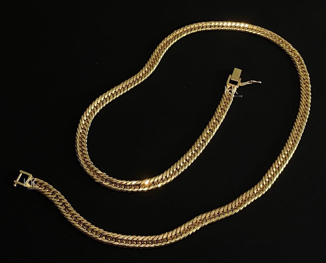 12面トリプル喜平ネックレス　K18コーティング　55CM