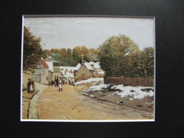 アルフレッド・シスレー、【ルーヴシエンヌの初雪】、希少な額装用画集より