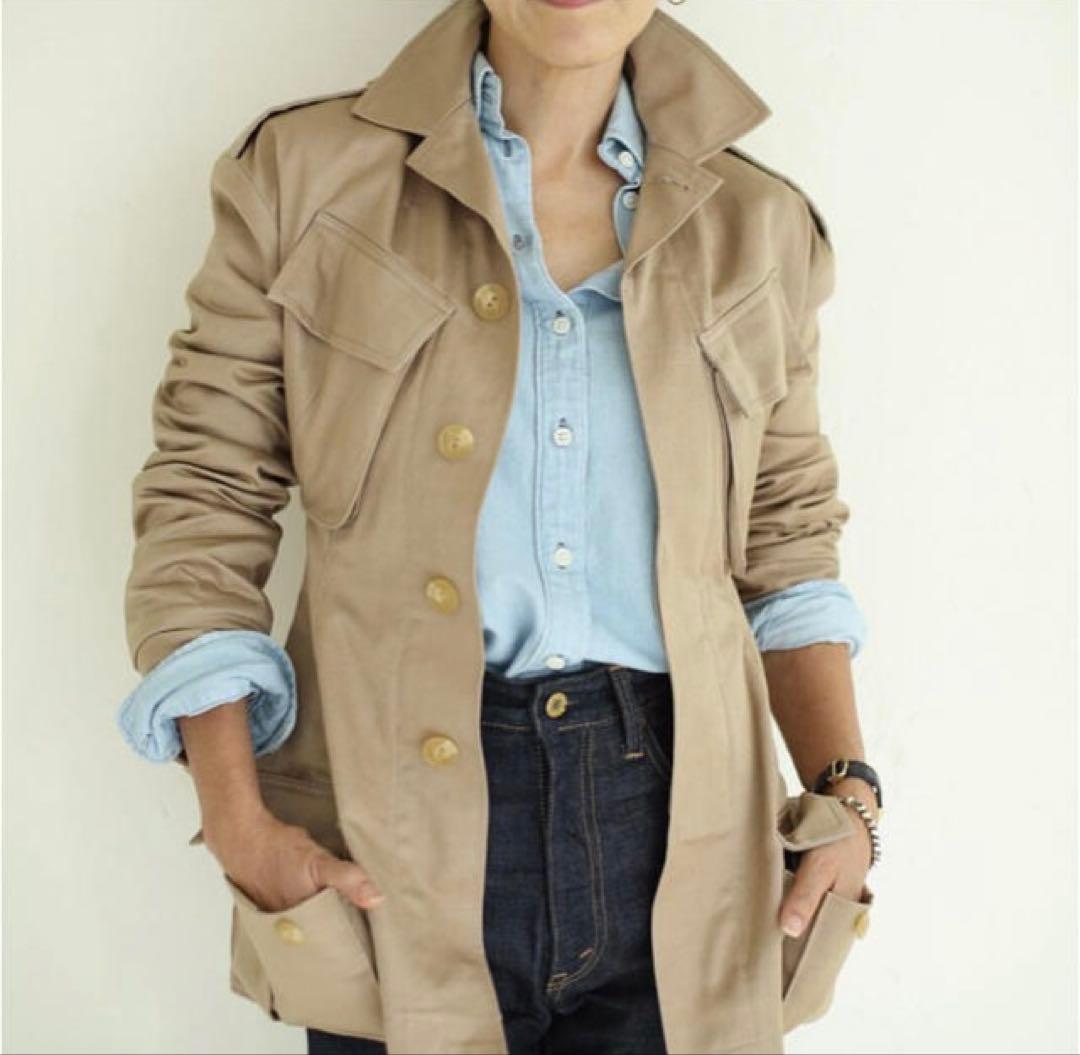 短期出品‼️マディソンブルーバギーサテン ミリタリージャケット 00サイズS