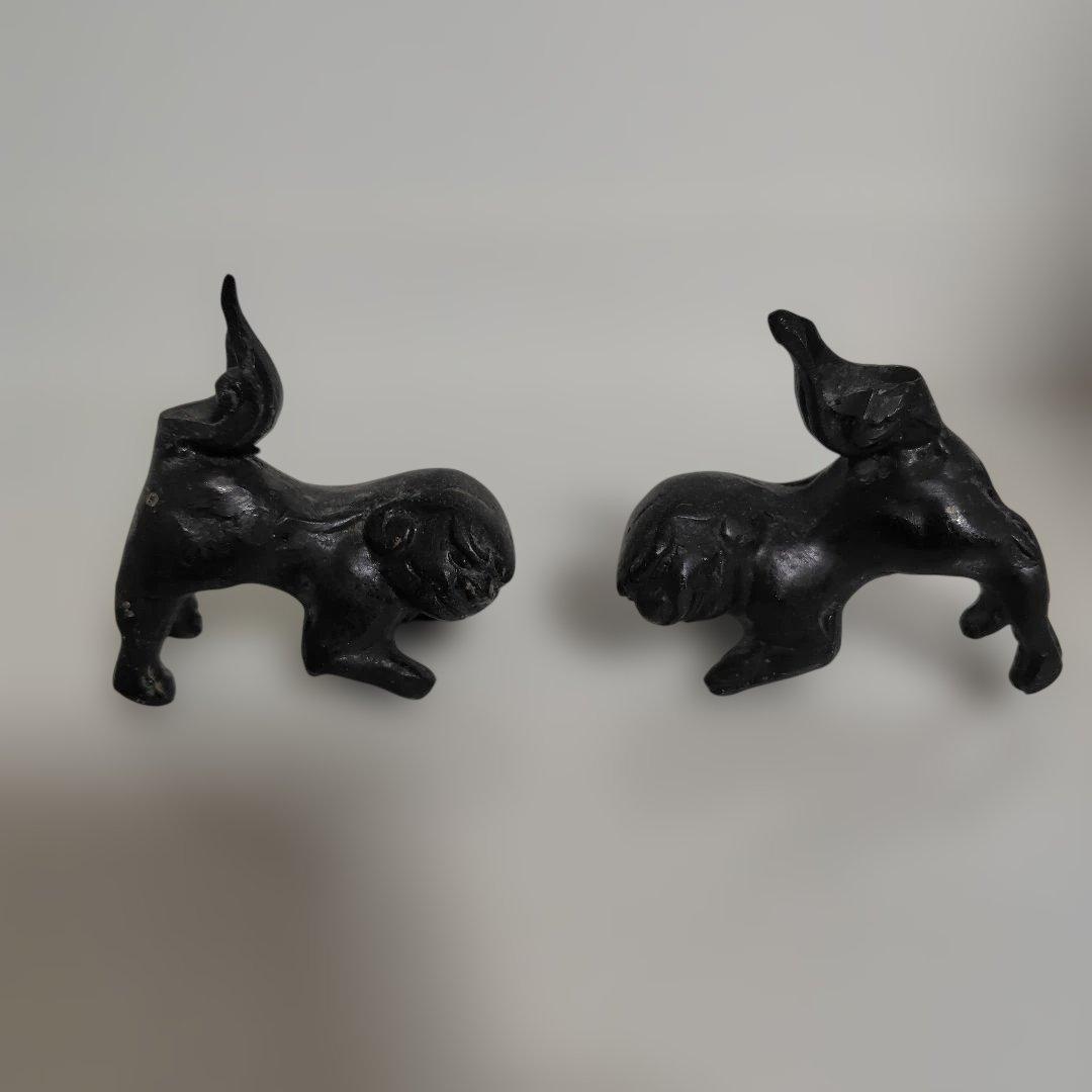 Fumi-Fumi狛犬 一対と白磁香炉 伊賀灰釉狛犬一対（共箱付） 作家「新歓嗣」