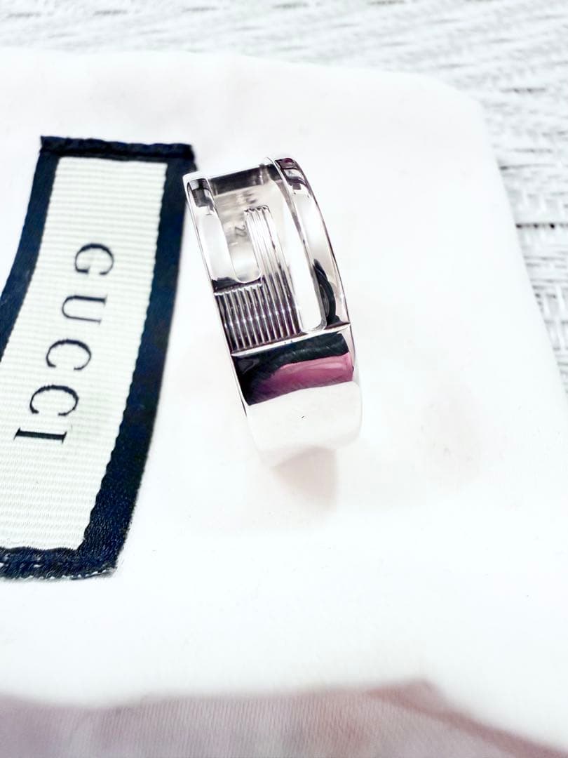 グッチ 指輪 リング 22 ブランデッドG ロゴ 925 研磨洗浄済 21号