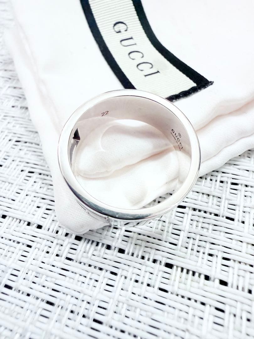 グッチ 指輪 リング 22 ブランデッドG ロゴ 925 研磨洗浄済 21号