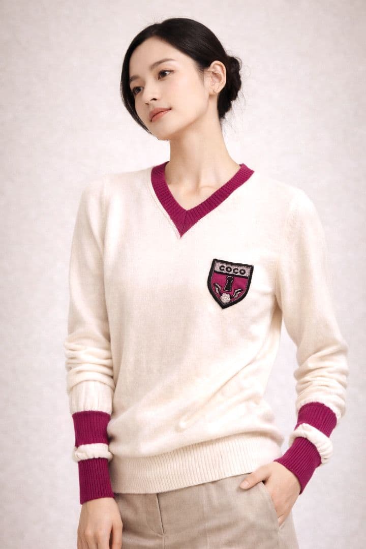 CHANEL ニット セーター ココワッペン [カシミア100%]