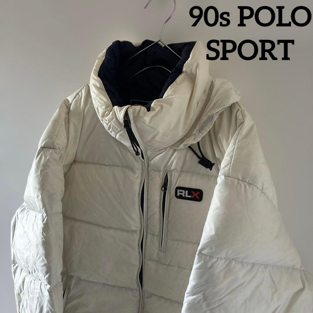 90sPOLOSPORTポロスポーツラルフローレンダウンジャケットホワイト白LL