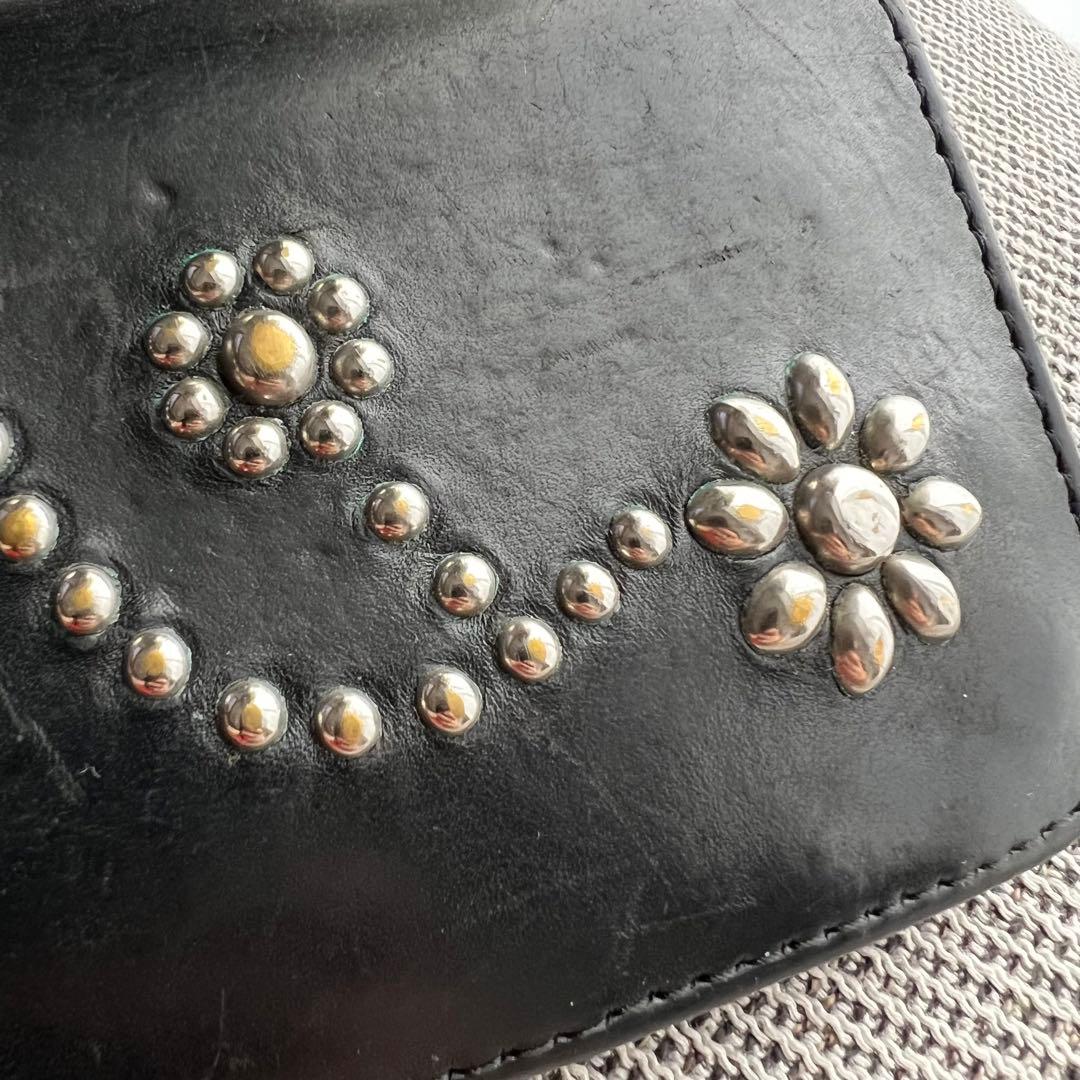 希少HTC エイチティーシー フラワースタッズ トラッカー ウォレット 黒