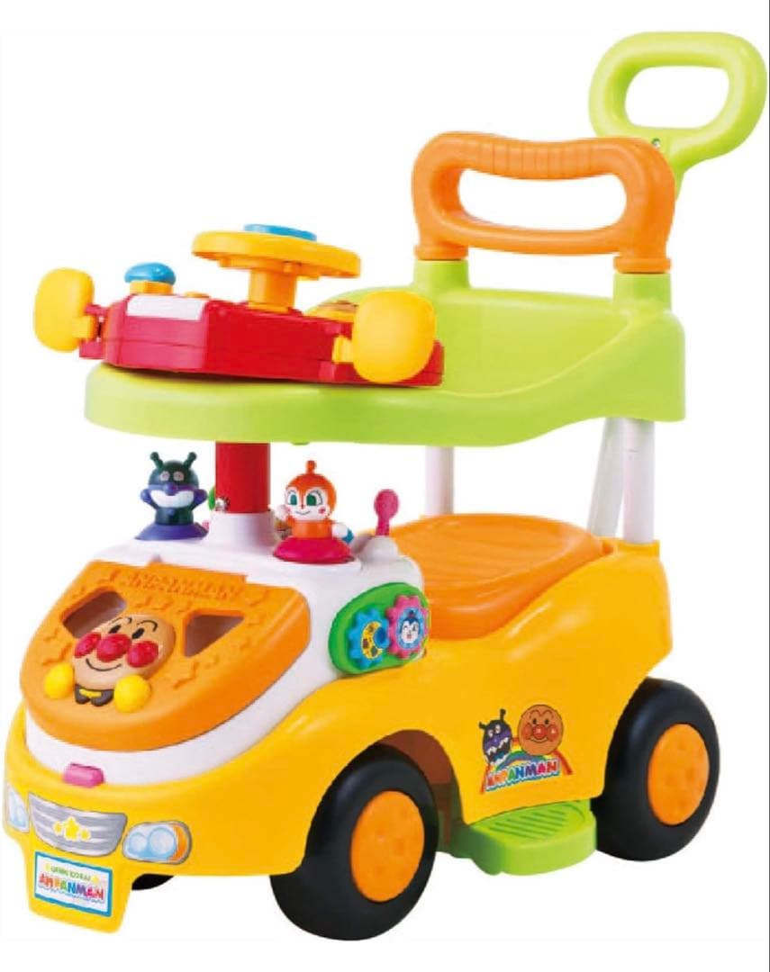 アンパンマン よくばりビジーカーDX　押し棒+ガード付き 一部新品