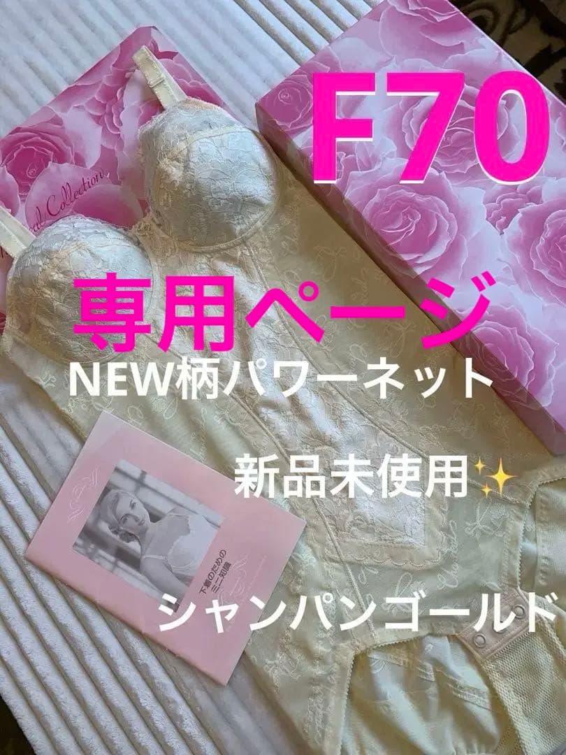 シャンデールNEW柄ボディースーツF70シャンパンゴールド新品