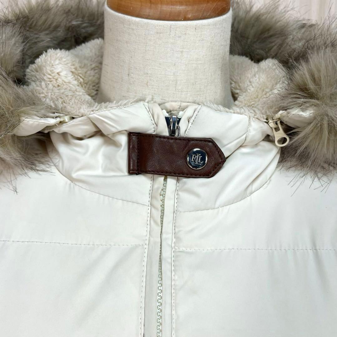 ローレンラルフローレン✨ダウンコート ファー付フード ひざ丈 M オフ