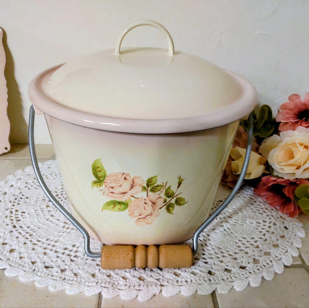 イマン ダイアナローズ ホーロー ふた付きミニバケツ ストッカー 缶