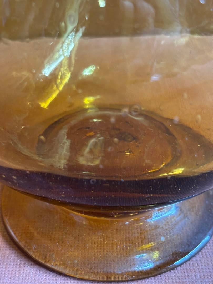 小谷眞三作倉敷ガラス飴釉足付デキャンタ 検栄次