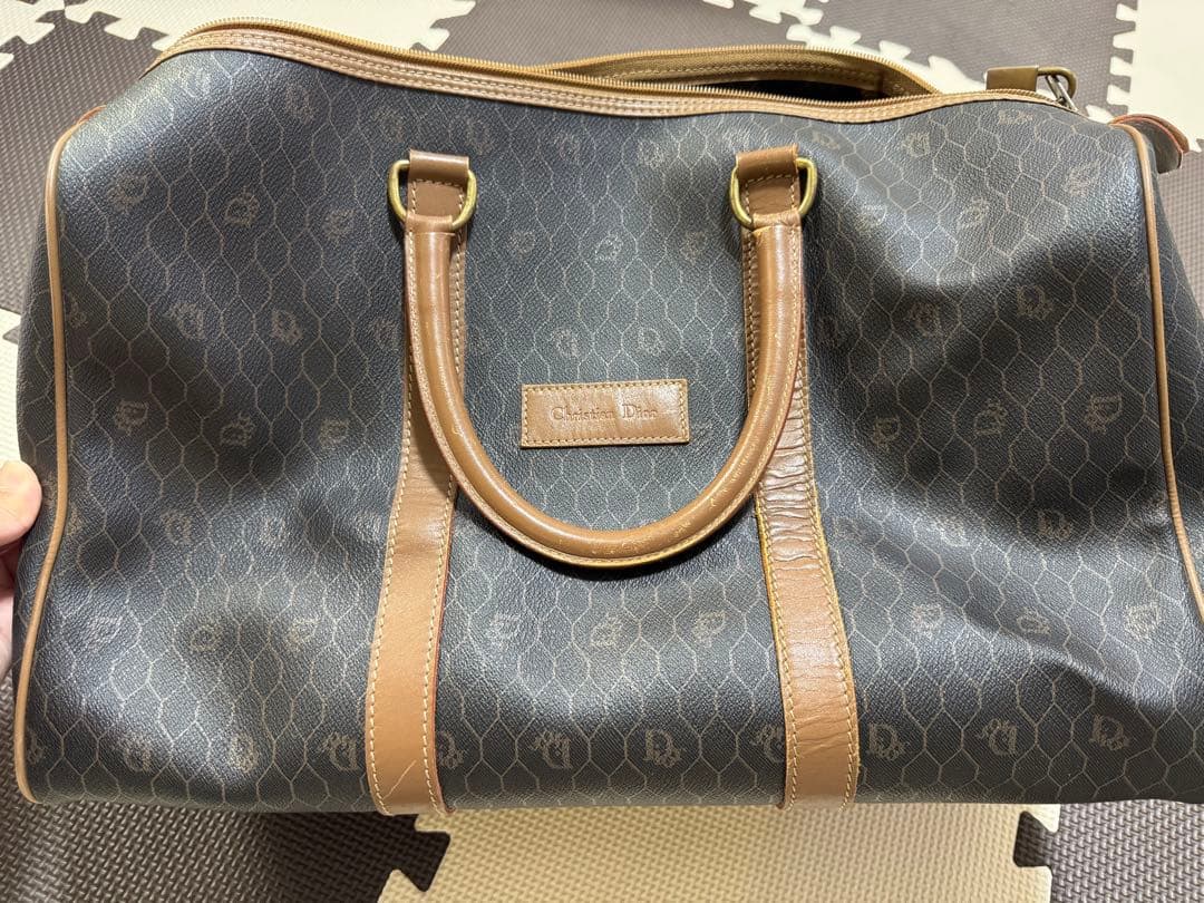 【美品】Christian Dior ボストンバッグ ブラウン Christian Dior ディオール トロッター柄 ボストンバッグ ブラウン