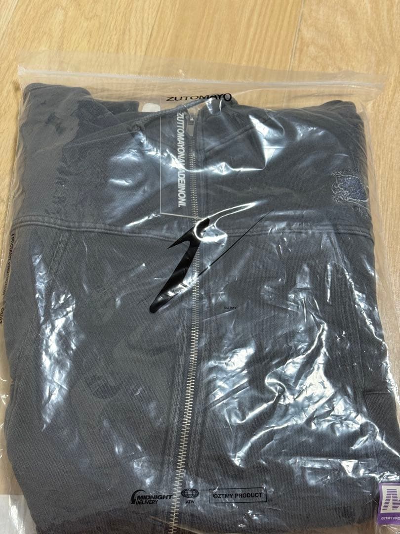 ずとまよ 【M】陰陽 パーカー Short 陰陽 Vintage Zipup Hoodie (Gray) - ZUTOMAYO MART