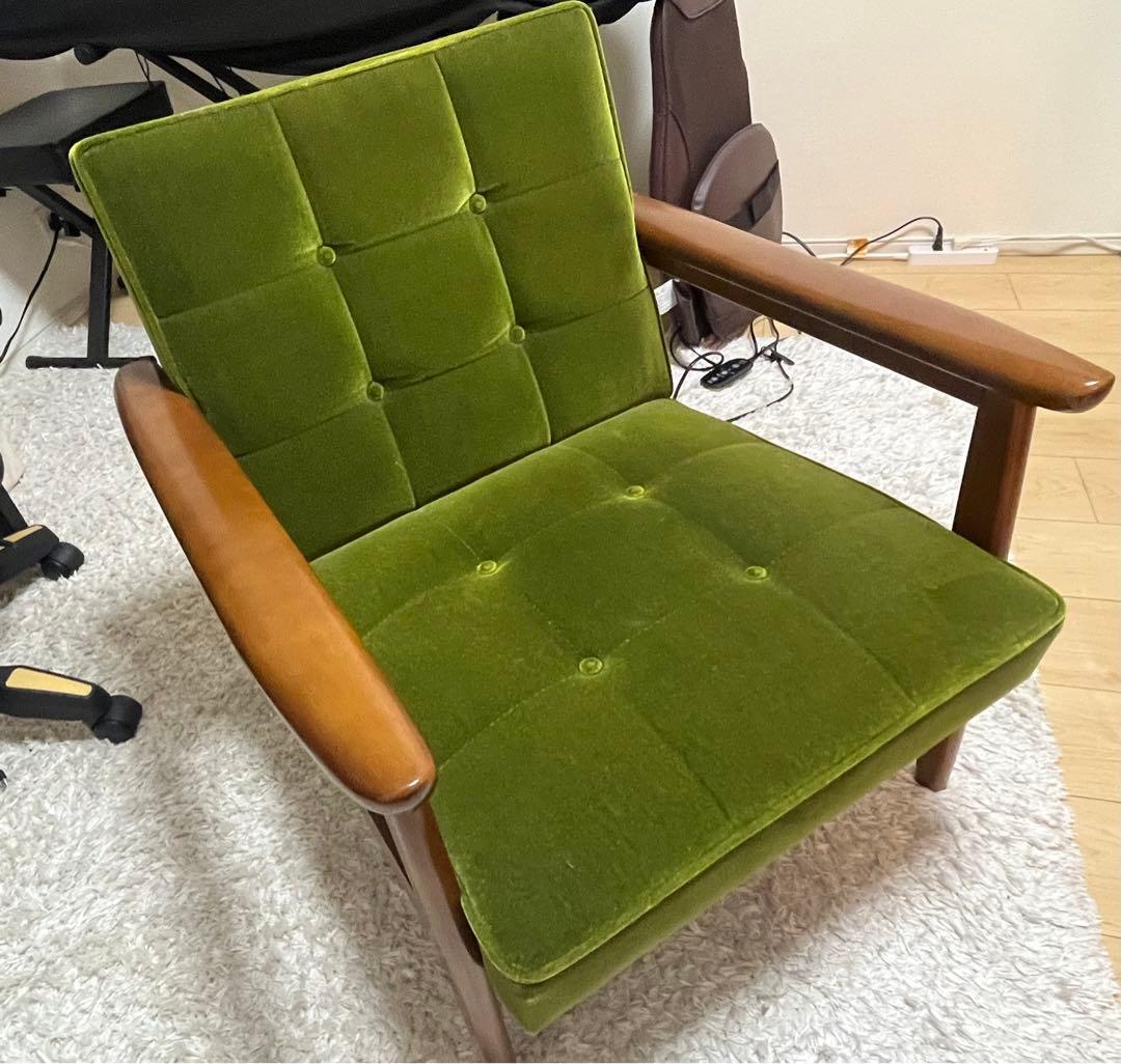 カリモク　kチェア　1シーター　モケットグリーン karimoku 美品