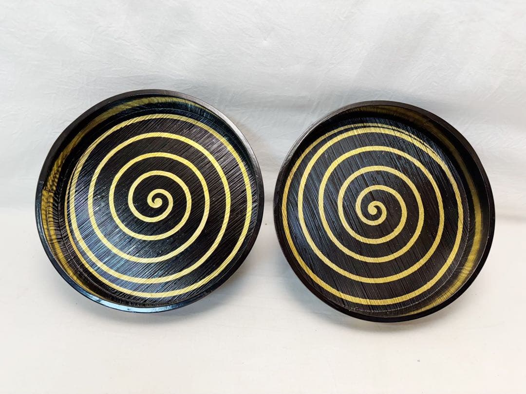 茶道具 今日庵好 柳菴 木製 渦蒔絵 獨楽 菓子器 高杯 2