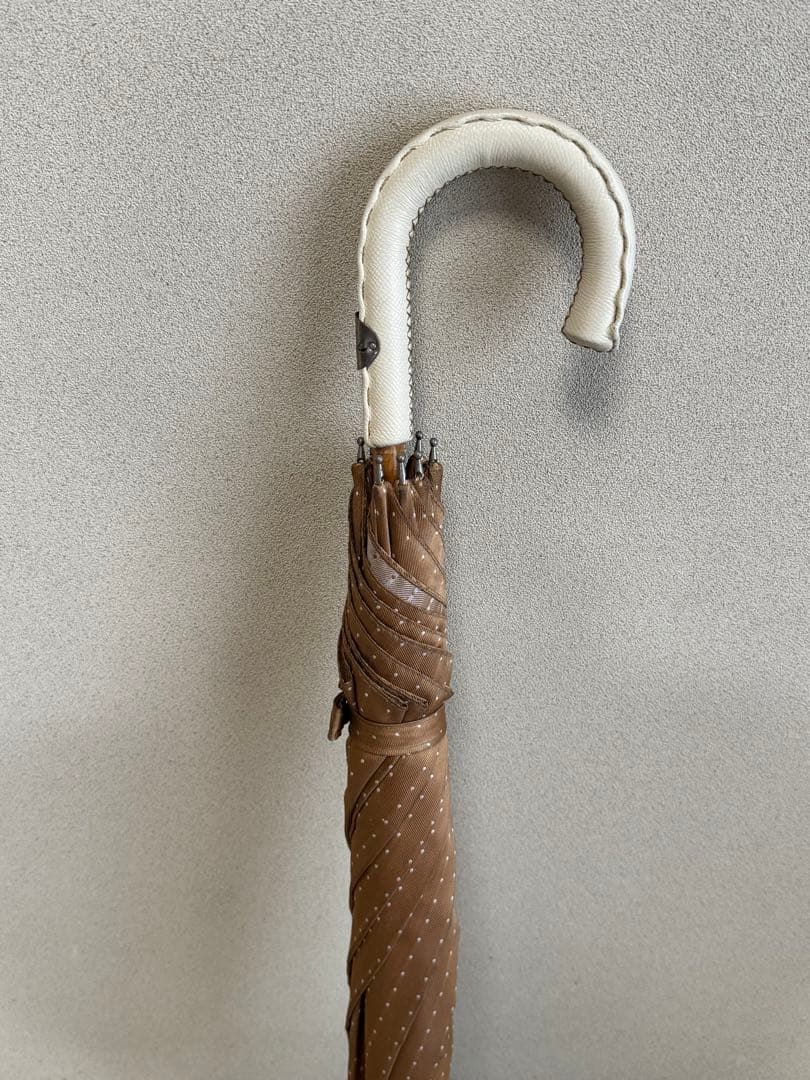 マリアフランチェスコ　長傘　ベージュ　fox ドット ラスト1点！】マリアフランチェスコ ◇ レディース長傘 ◇ ブラウン