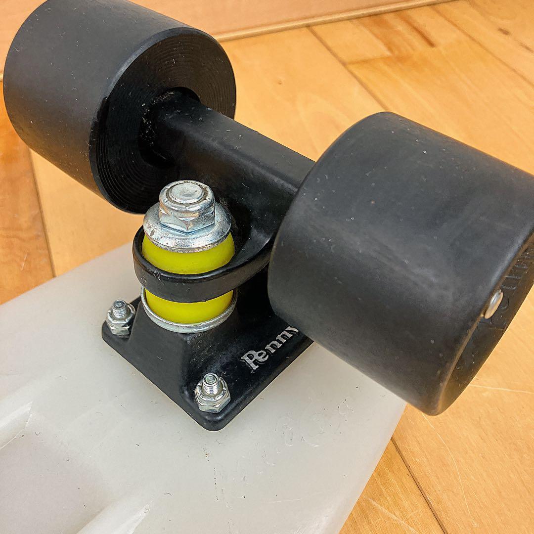 蓄光 penny スケートボード ミニクルーザーホワイト 蛍光イエロー22