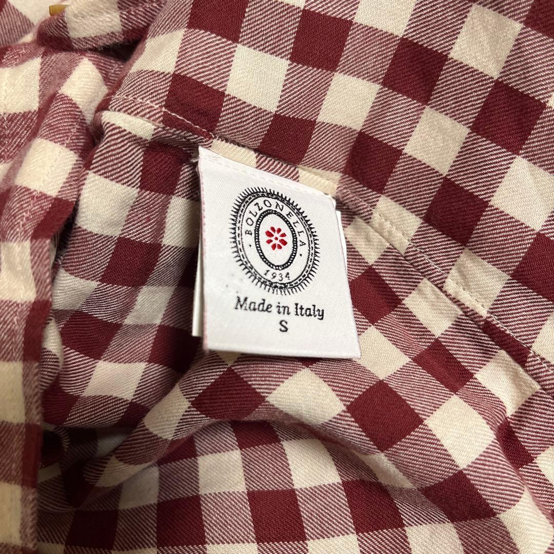 極美品】BOLZONELLA ボルゾネッラ ギンガムチェックシャツ レッド