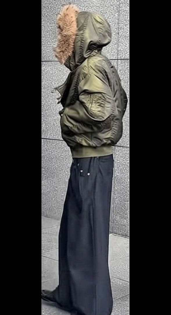 Y2K ミリタリー ファイヤーマン ファー フードジャケット N2B 短丈 裏