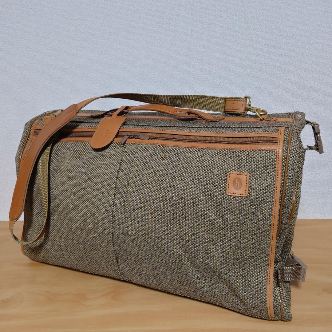 ハートマン 2way ツイード×レザー ガーメントバッグ ブリーフケース