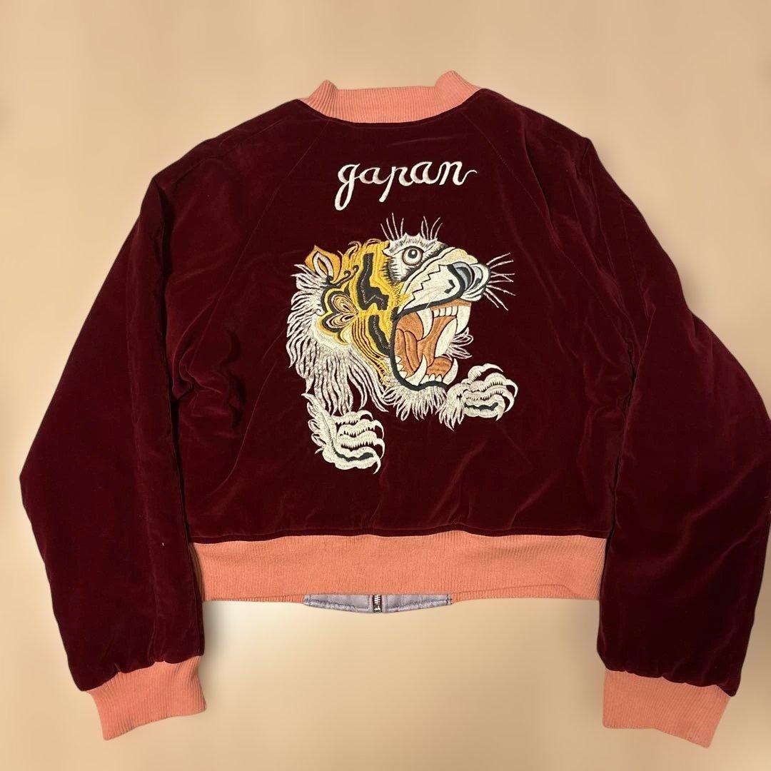 used☆フルカウント☆リバーシブルスカジャン☆M☆別珍＆キルティング