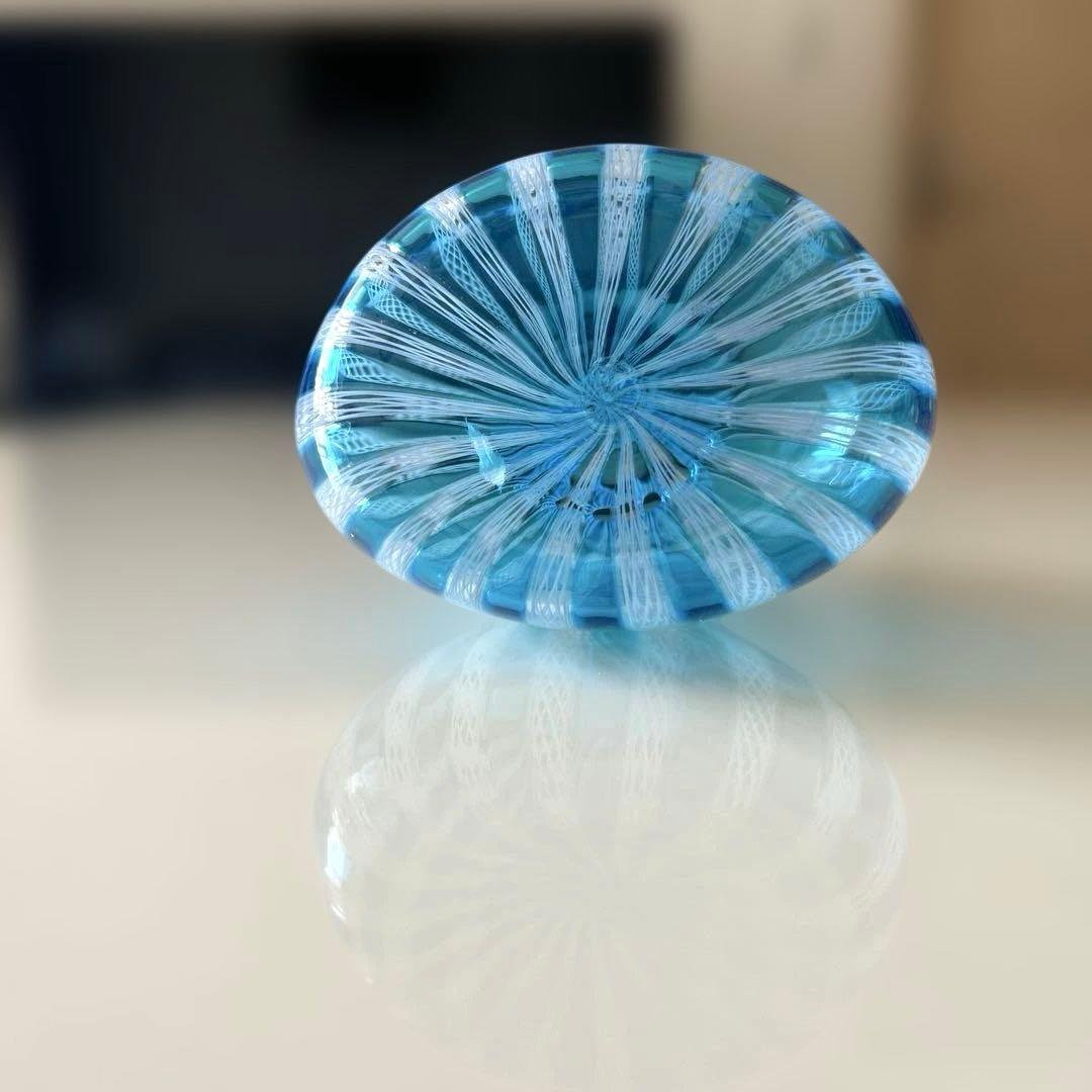 ベネチアングラス ムラーノ 香水瓶 マリンブルー白レース - メルカリ