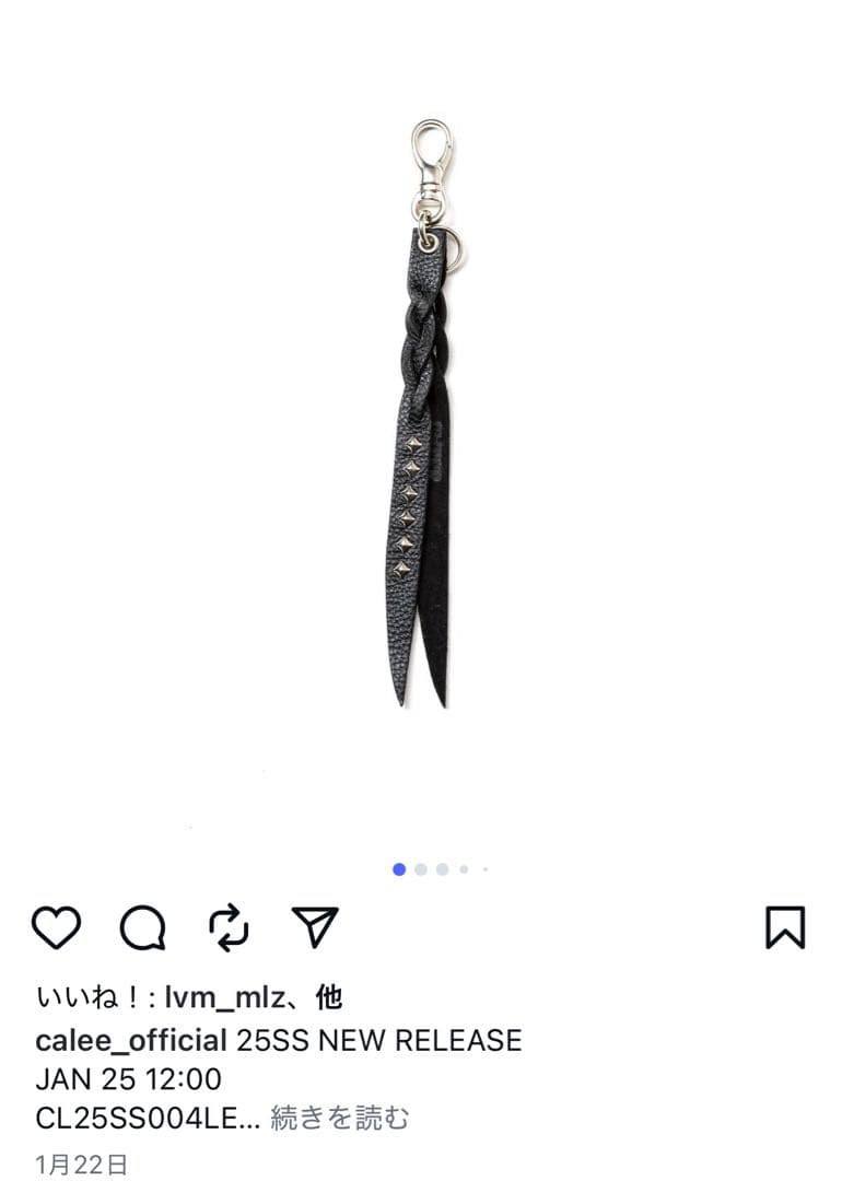 小物 CALEE STUDS LEATHER KEY RING