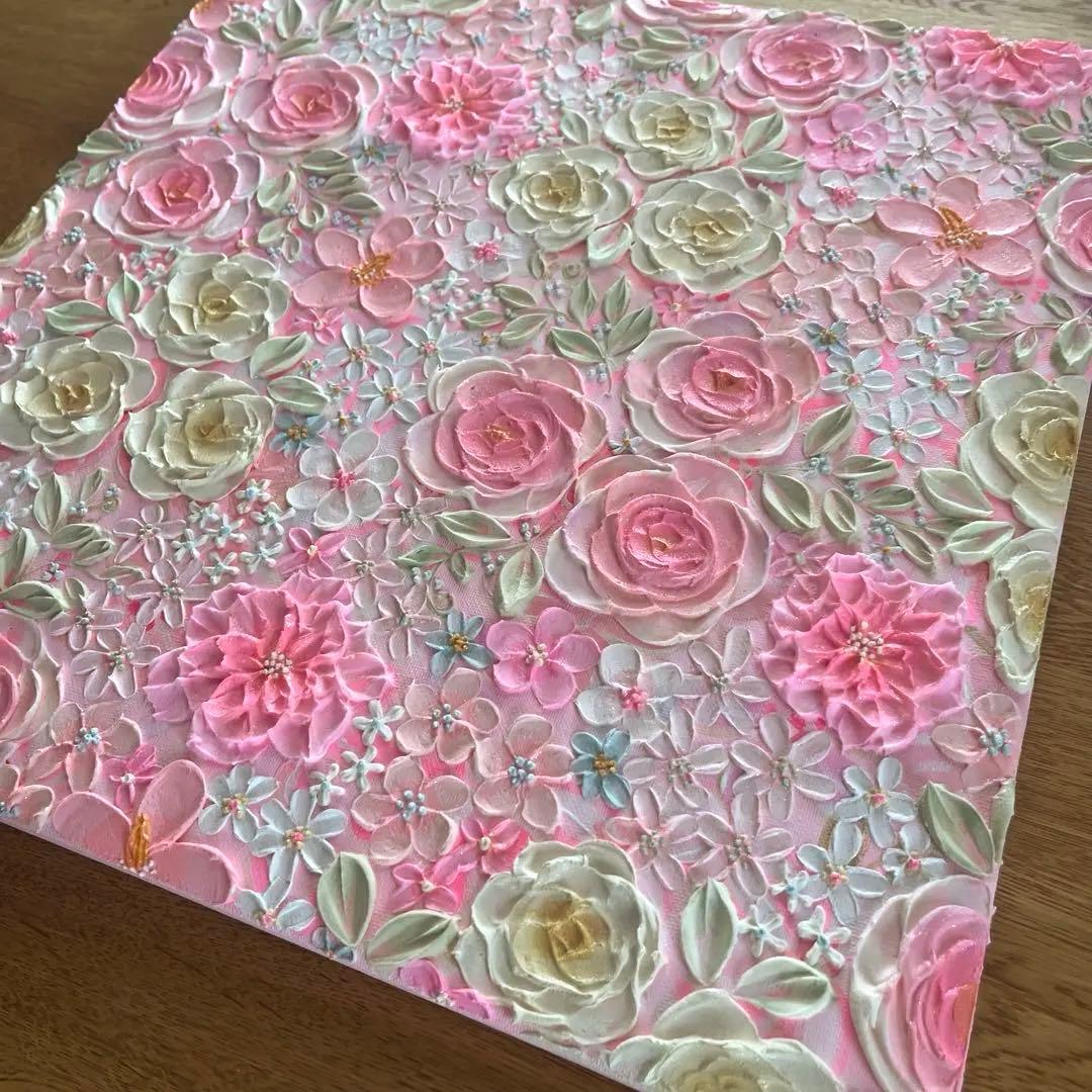 絵画 フラワーアート 花の絵 現代アート アートパネル　花柄　フランフラン